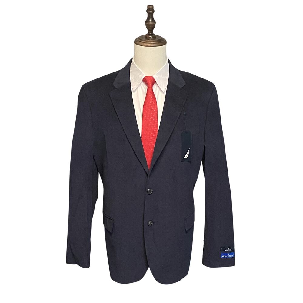 Nautica Sport Coat Men's 42 Long Corduroy Sport Coat Modern Fit Navy Blue NWT